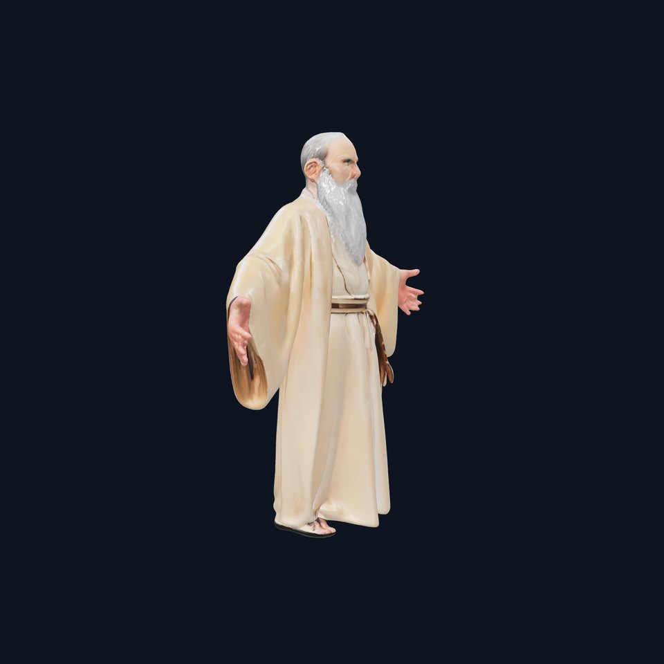 Wise Old Sage Rigged and Animated D Character Model