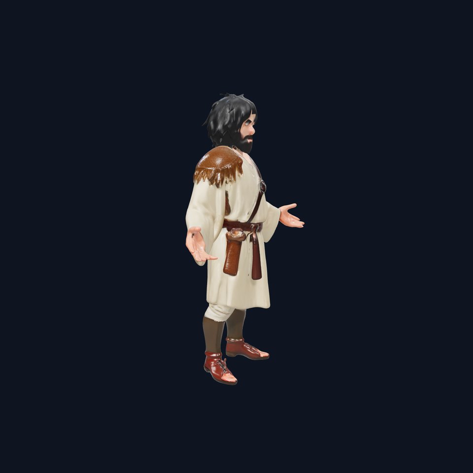 Medieval Wanderer Character Model  Rigged and Animated
