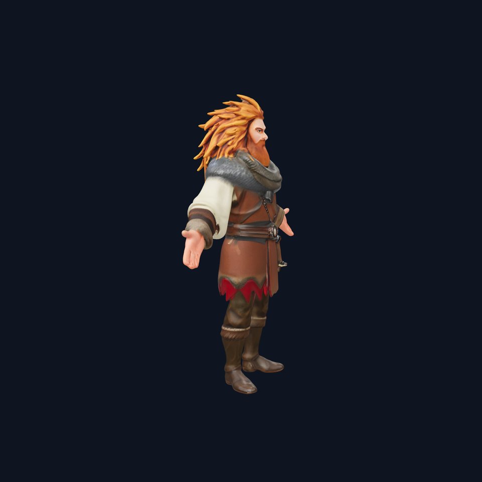 Nordic Warrior Rigged and Animated D Character Model
