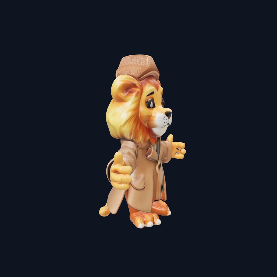 Sherlock Lion Rigged and Animated D Character Model