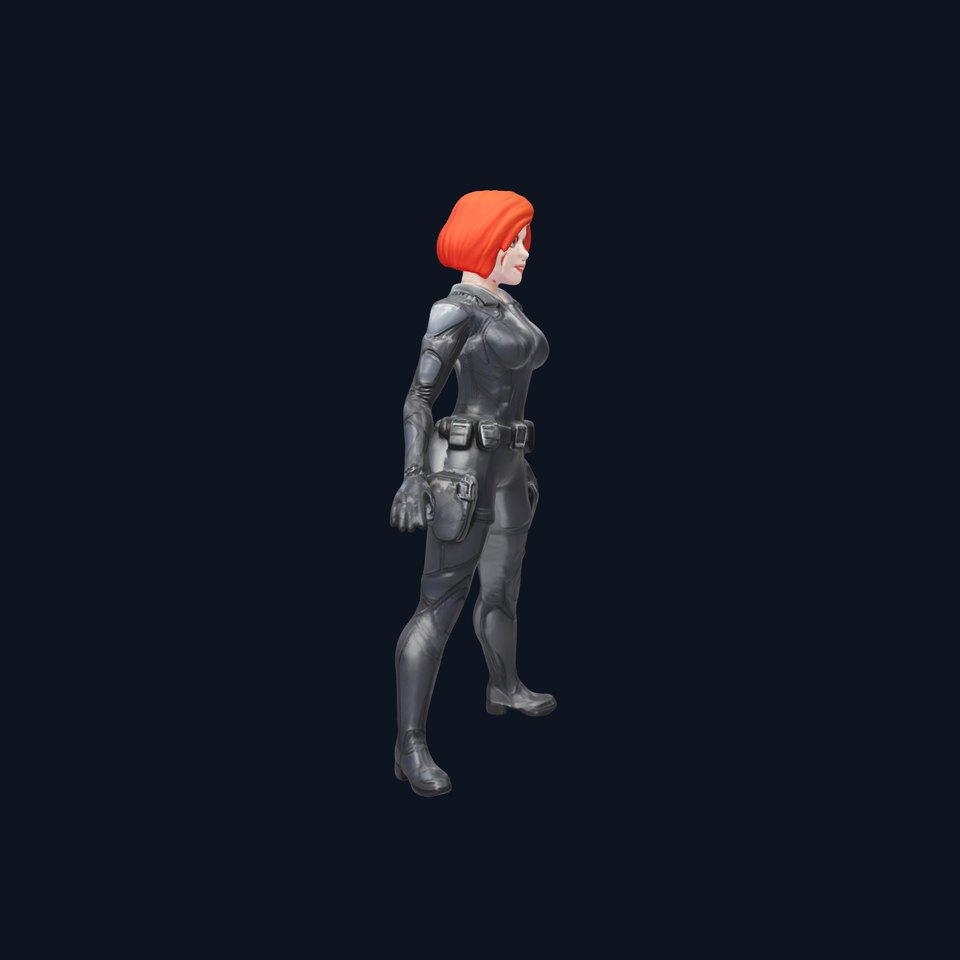 Stealthy Redhead Agent Character Rigged and Animated