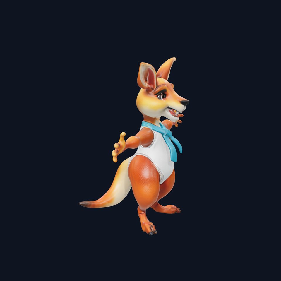 Animated Kangaroo Character Model  Rigged and Animated