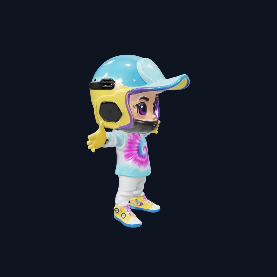 Cartoon Hero Character Model Rigged and Animated