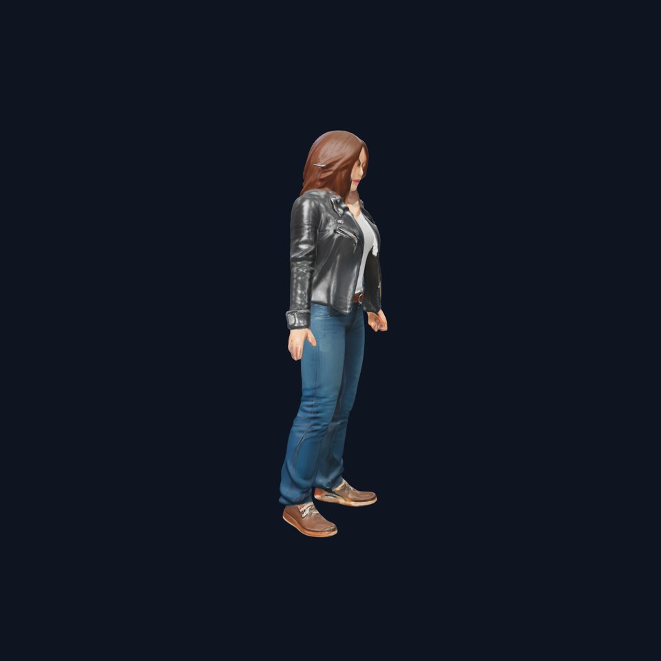 Casual Female Character Rigged and Animated in Leather Jacket