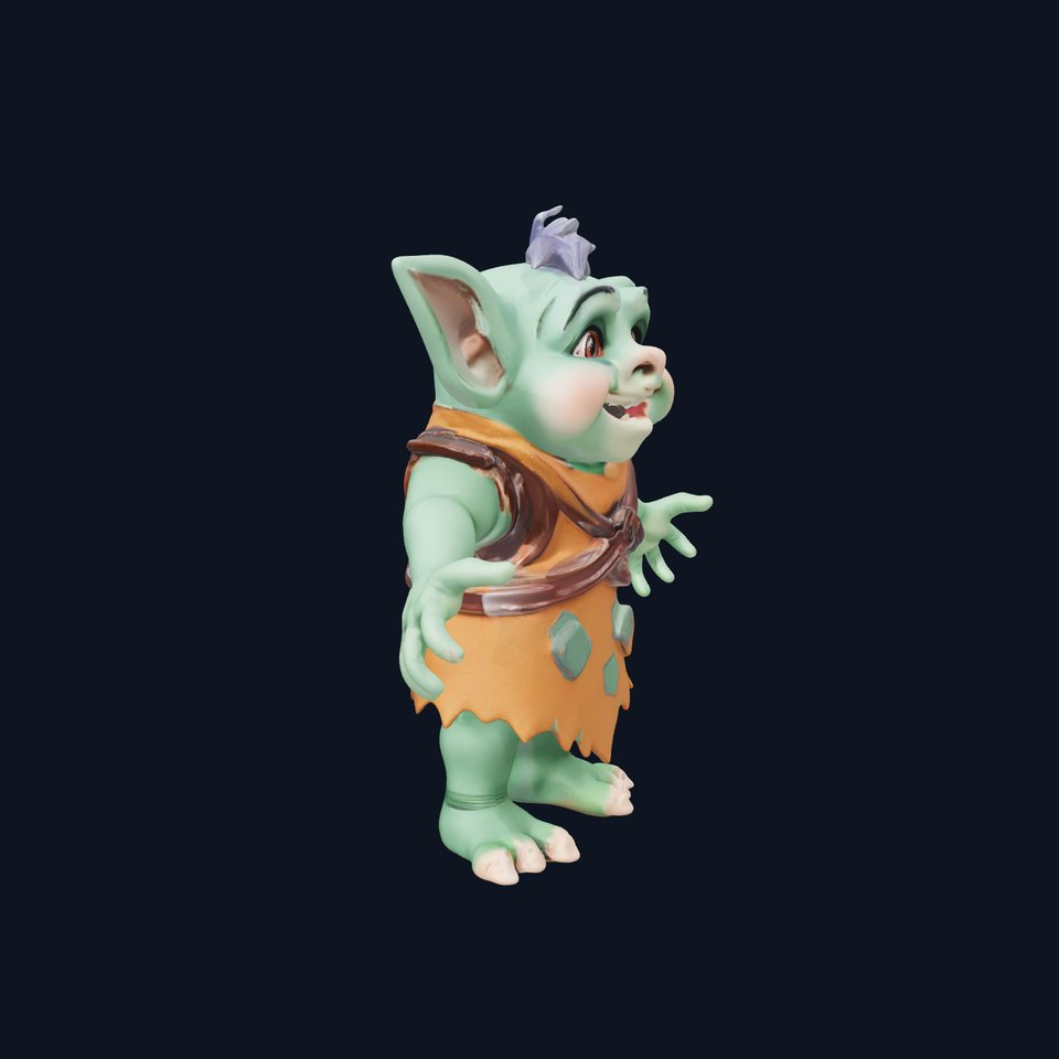Goblin Character Model  Rigged and Animated for Game Design
