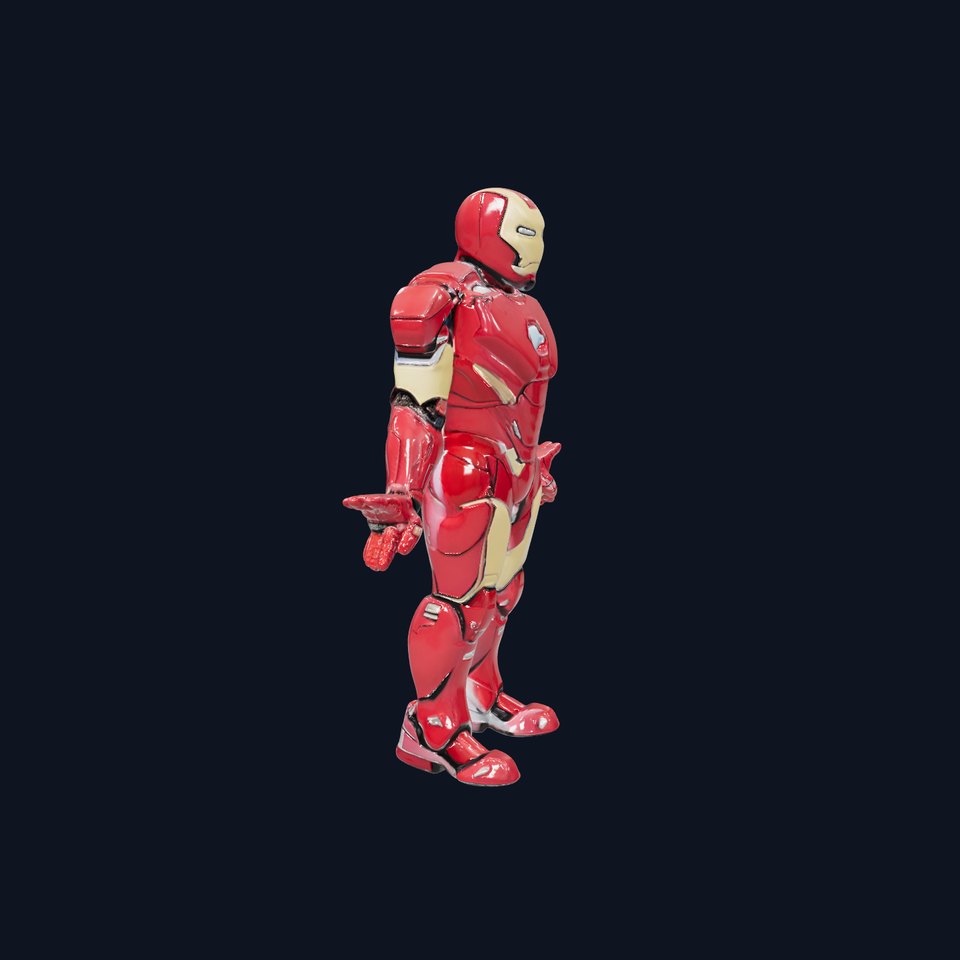 Armored Superhero Rigged and Animated D Model
