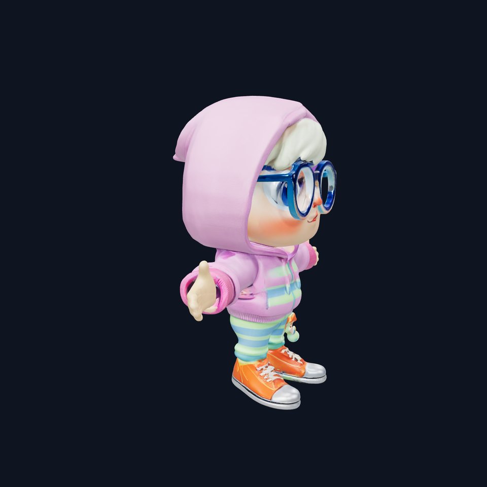 Charming Child Character in Hoodie Rigged and Animated