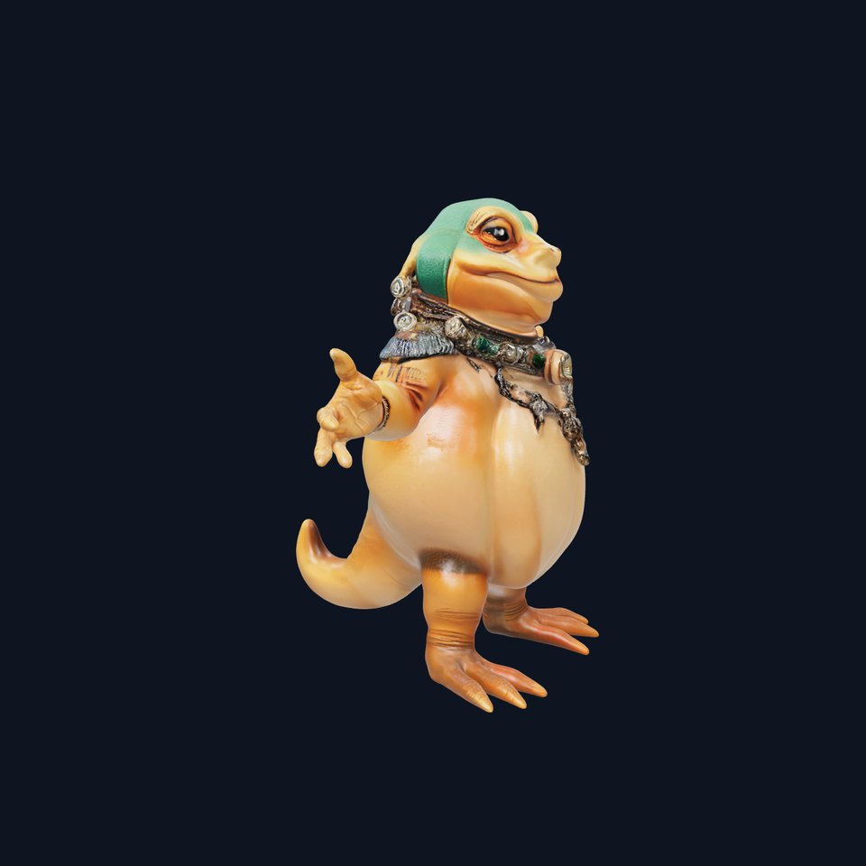 Regal Frog King Character Model Rigged and Animated