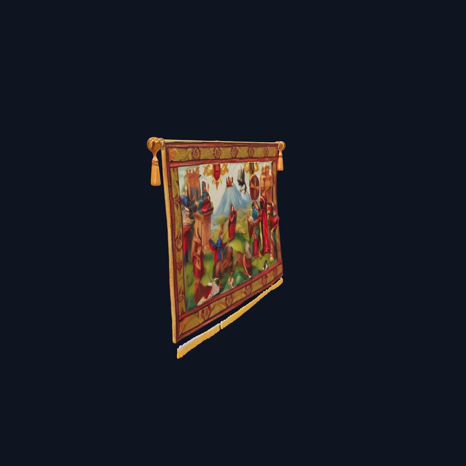 Medieval Tapestry Model Pack with Decorative Rod