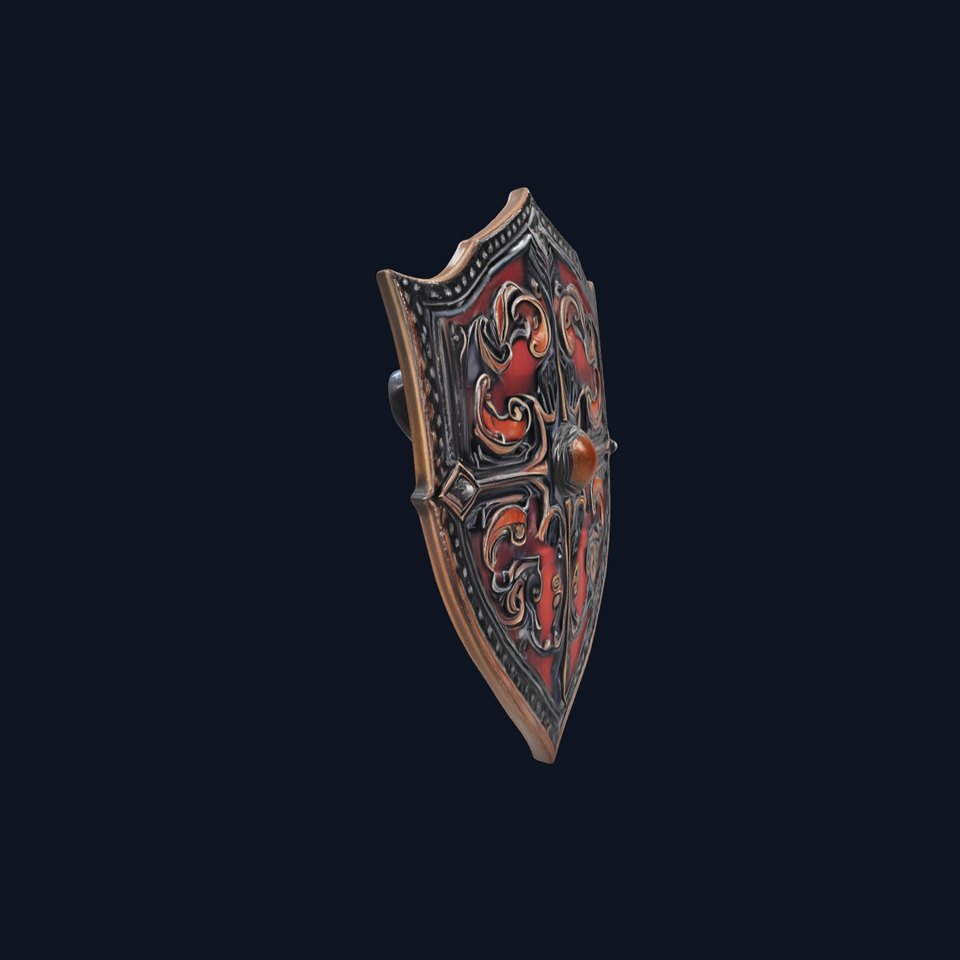 Ornate Medieval Shield D Model Pack