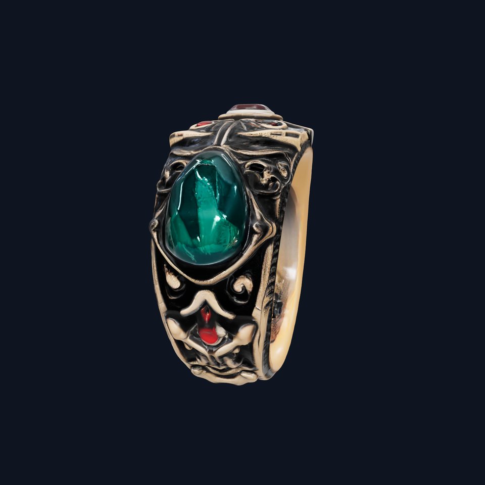 Ornate Gemstone Ring Model Pack Featuring Intricate Design