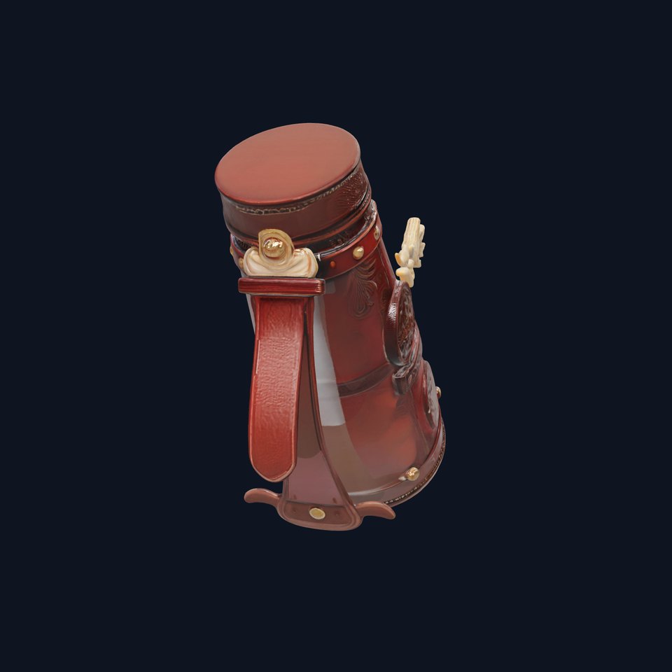 Ornate Leather Quiver with Metal Emblem Model Pack