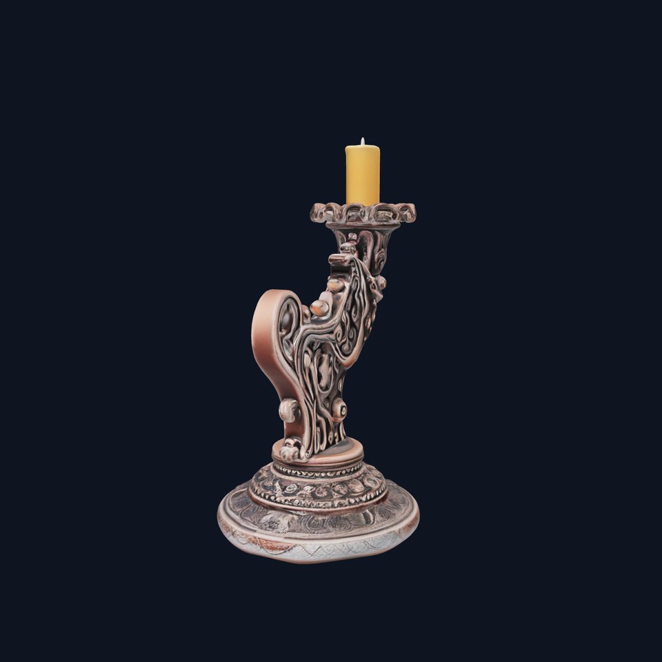 Ornate Candleholder D Model Pack