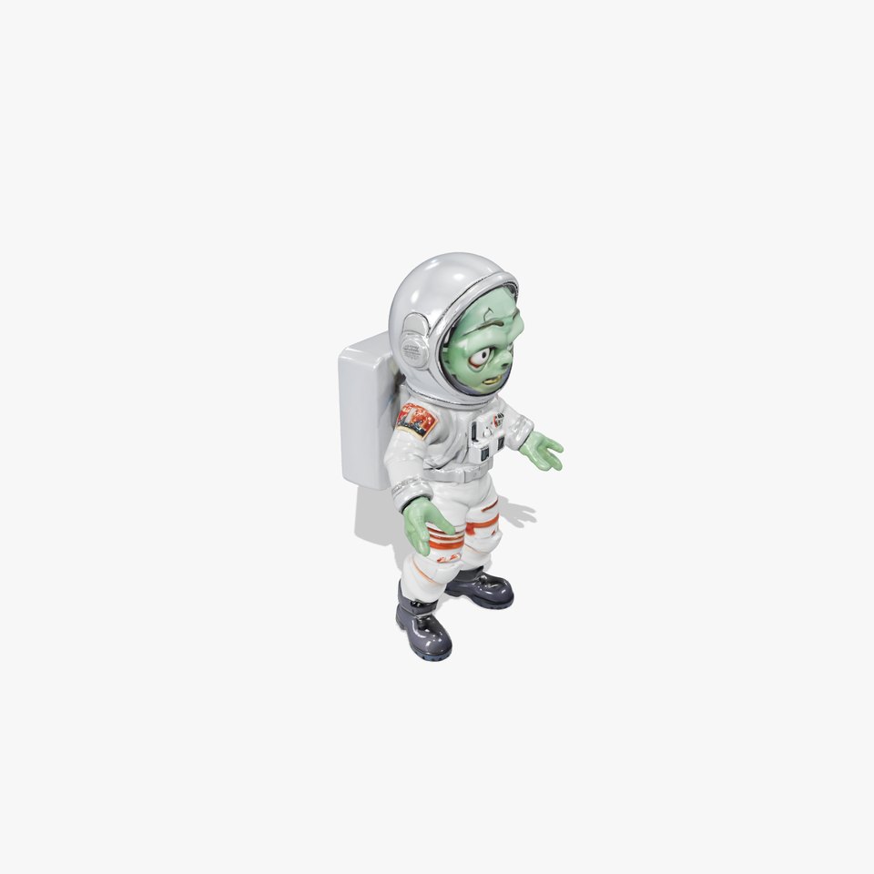 Zombie Astronaut Character Model Rigged and Animated
