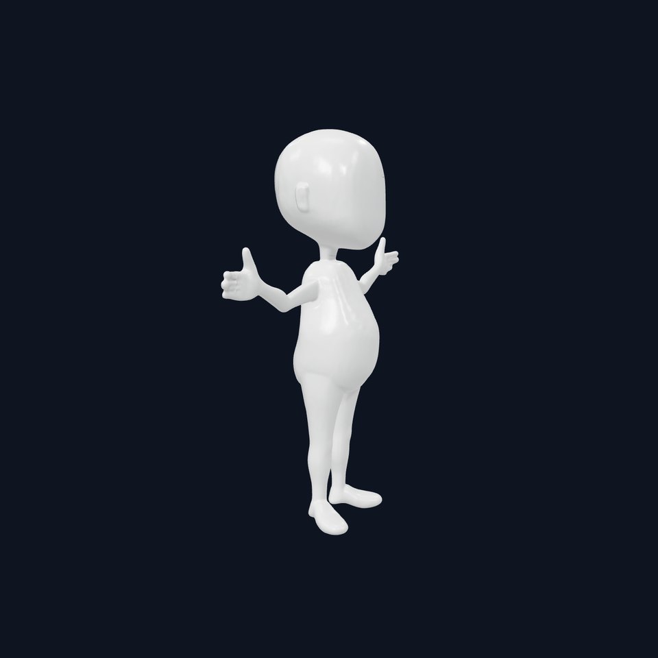 Basic Cartoon Character Rigged and Animated