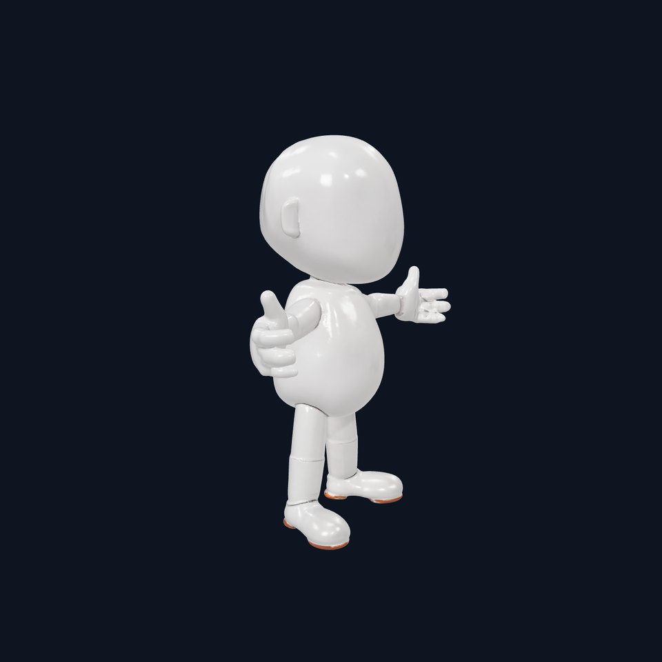 Minimalistic Character Model Rigged and Animated