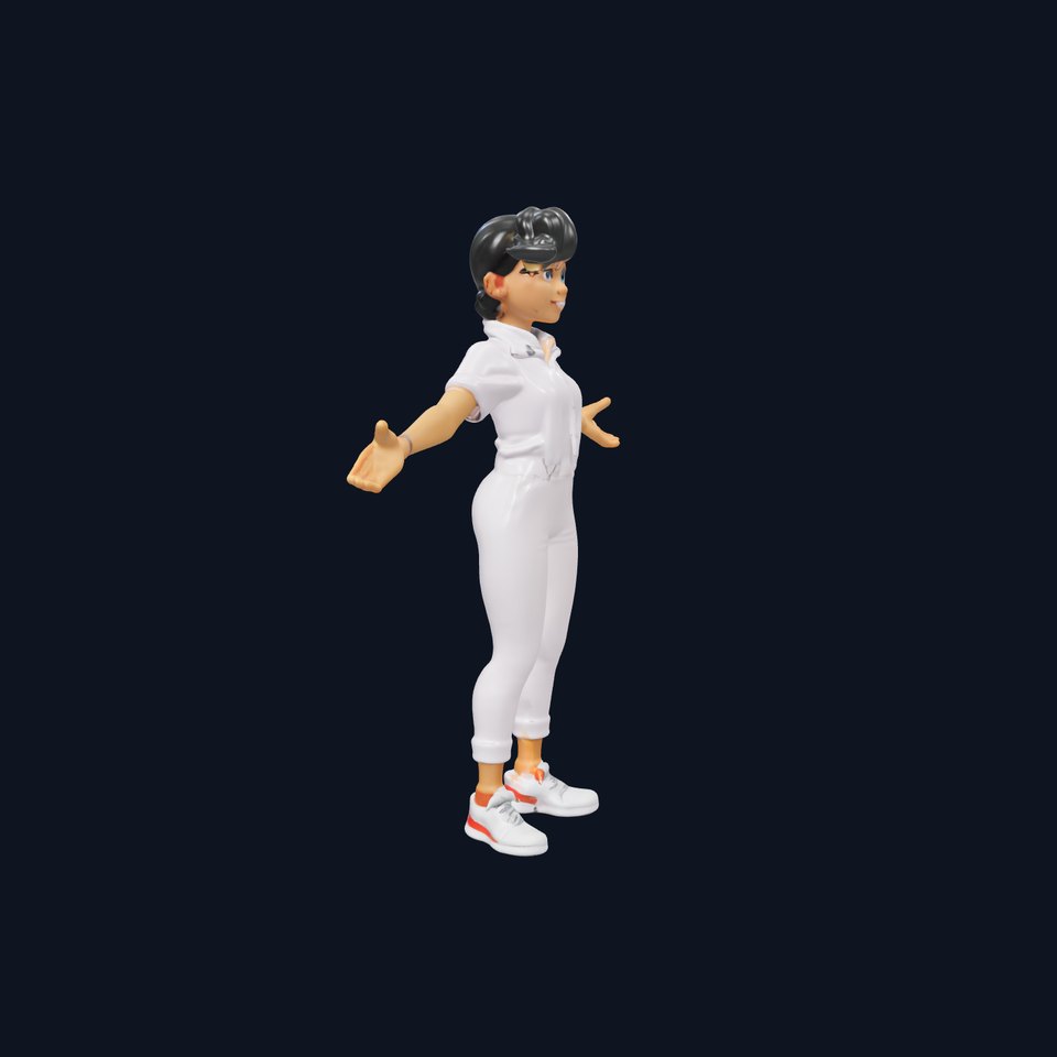 Stylish Female Character Rigged and Animated for Games and Cinematics