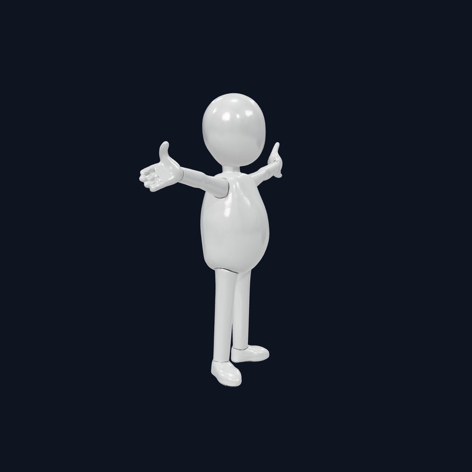 Minimalist White Character Model  Rigged and Animated