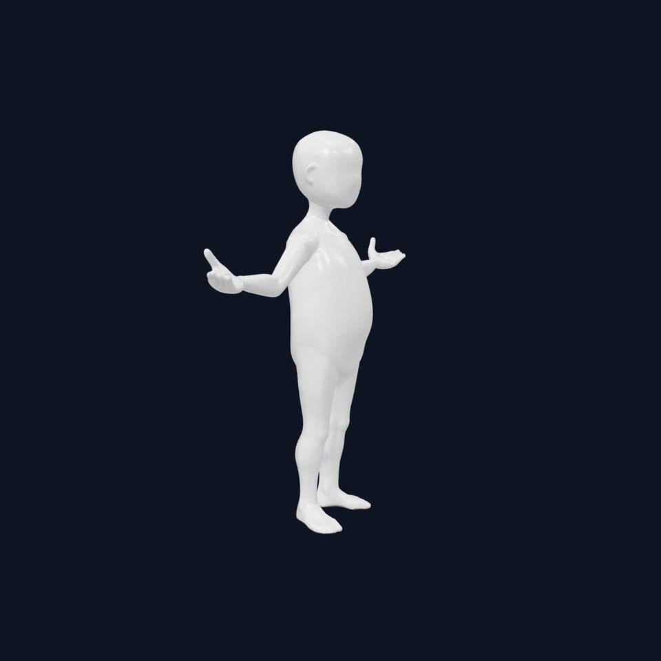 Basic Humanoid Character Model Rigged and Animated