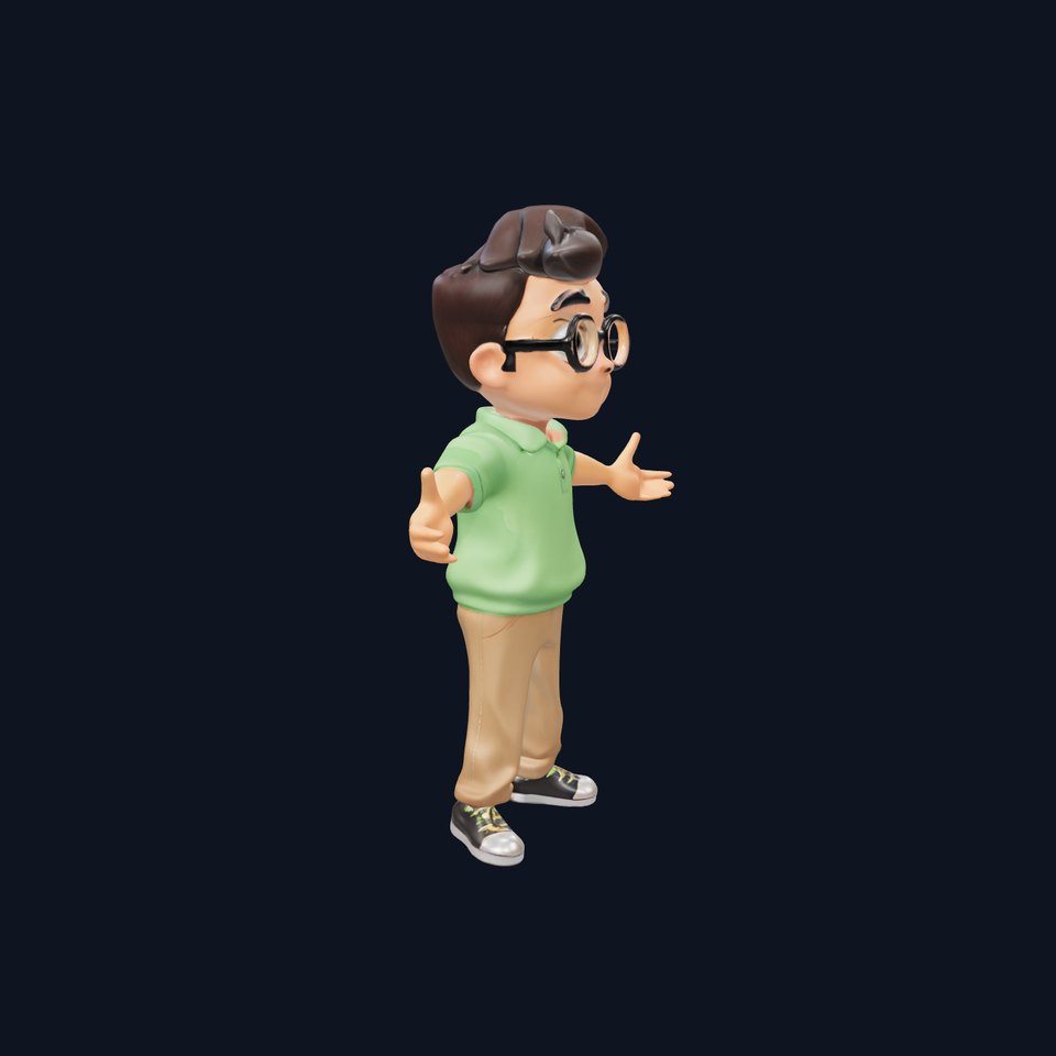 Young Boy Character Model in Casual Outfit  Rigged and Animated