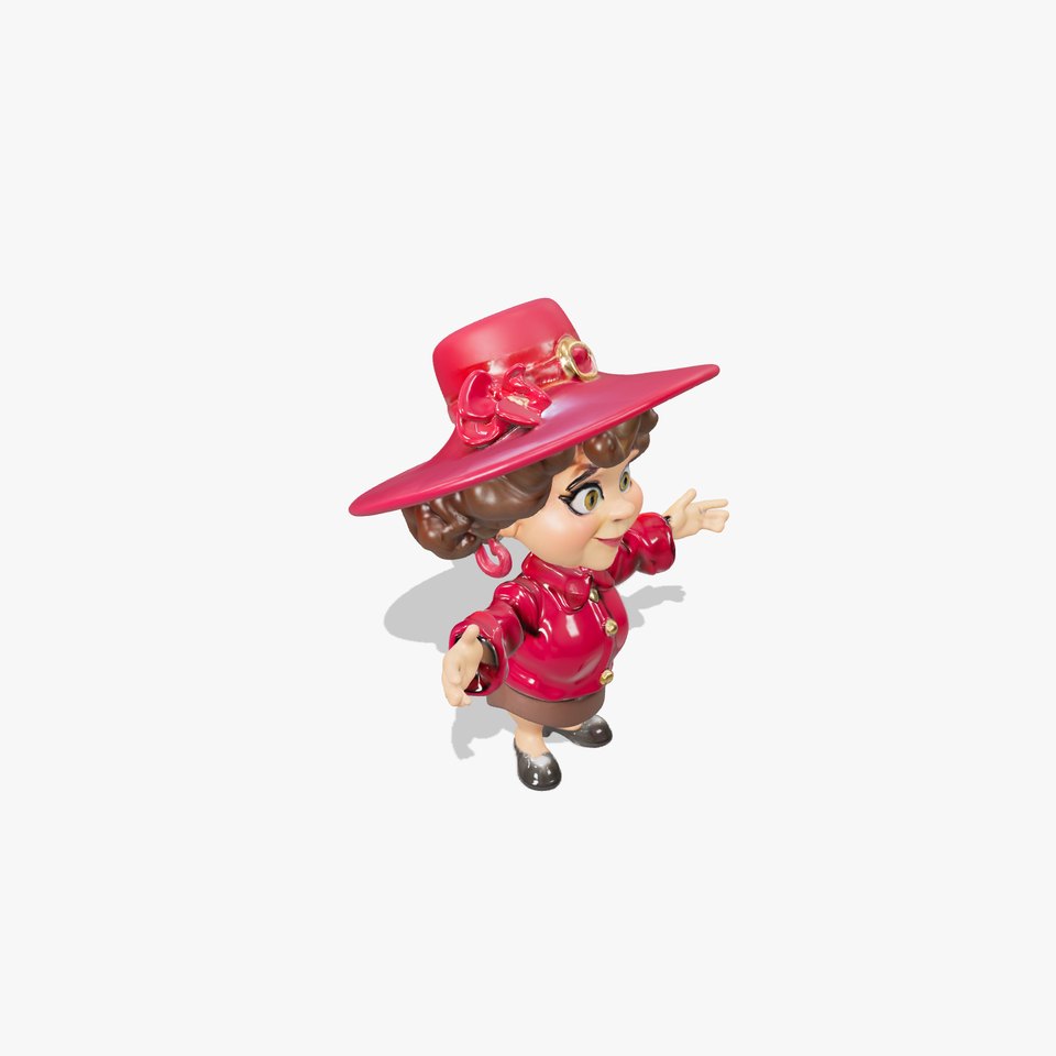 Charming Cartoon Character with Red Hat Rigged and Animated