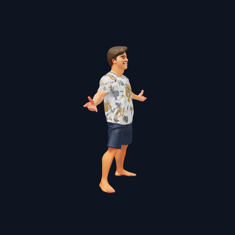 Young Casual Male Rigged and Animated Character Model