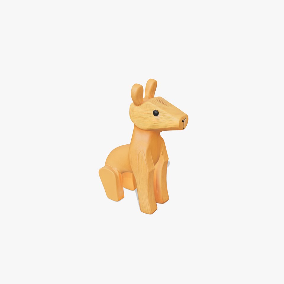 Wooden Kangaroo Figurine Model Pack for Decorative Display