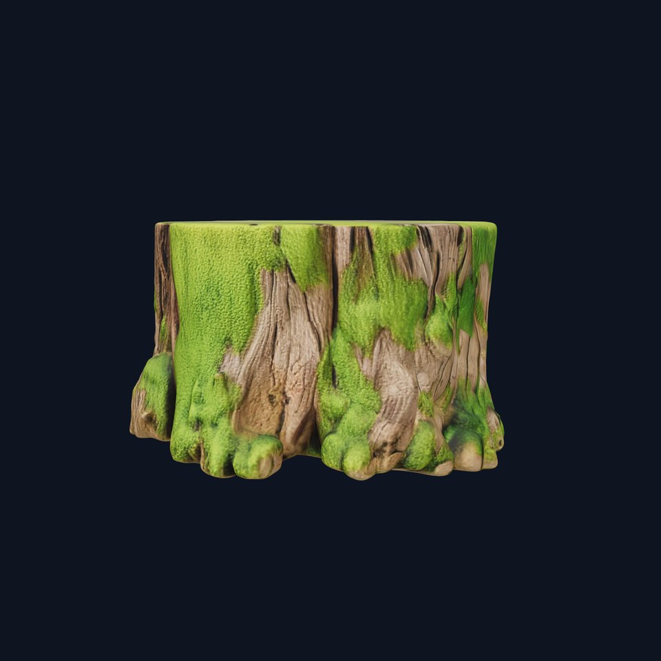 Mossy Tree Stump model pack with realistic textures