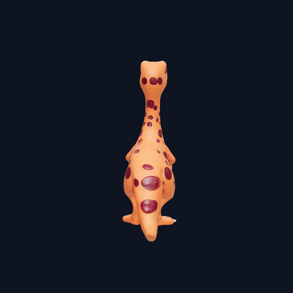 Adorable Orange Dinosaur Model Pack