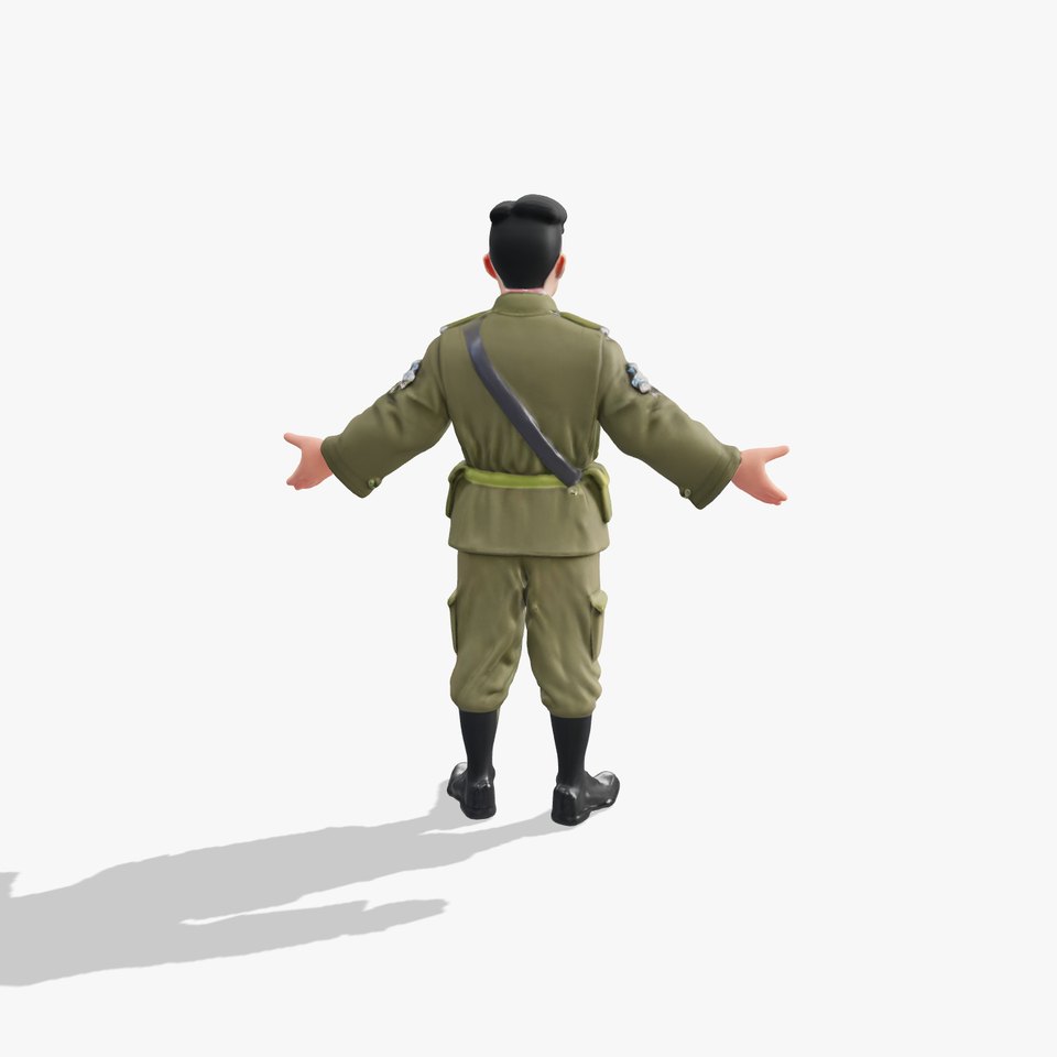 Military Officer D Character Rigged and Animated