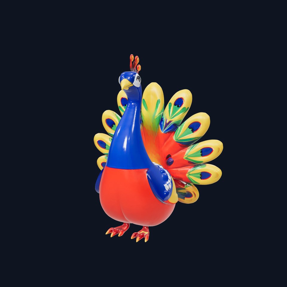 Peacock Inflatable Toy D Model Pack