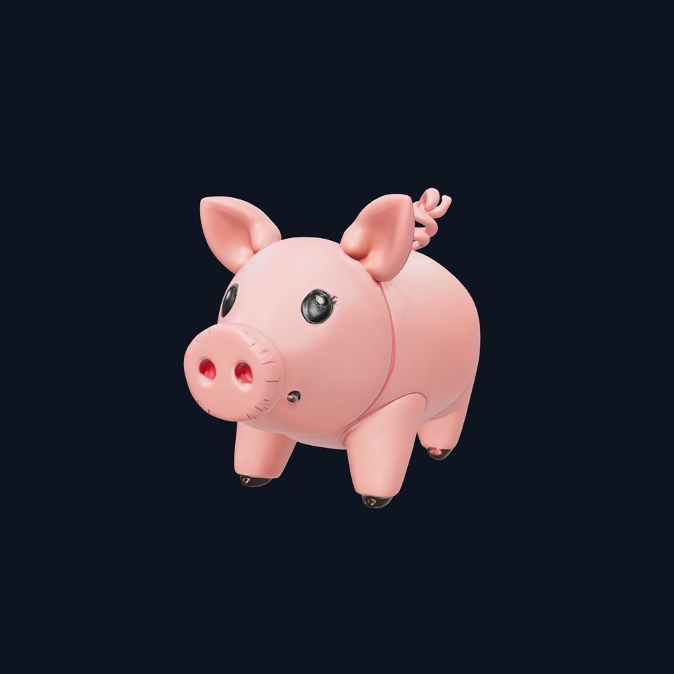 Cute Pig Character D Model Pack