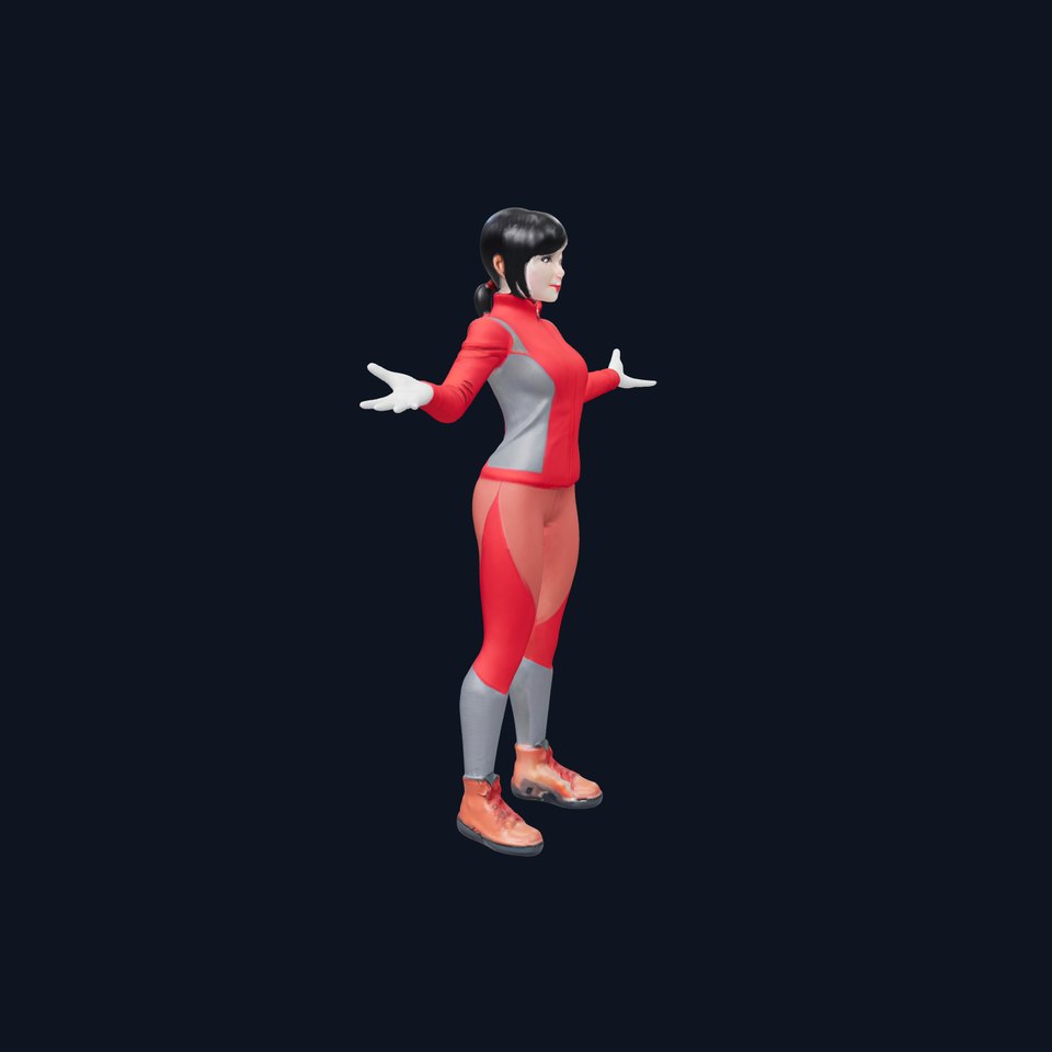 Athletic Female Character Rigged and Animated in Sporty Outfit