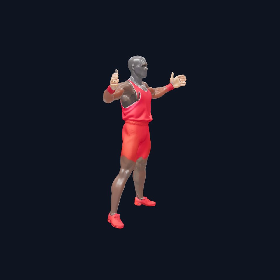 Athletic Runner Rigged and Animated Character Model
