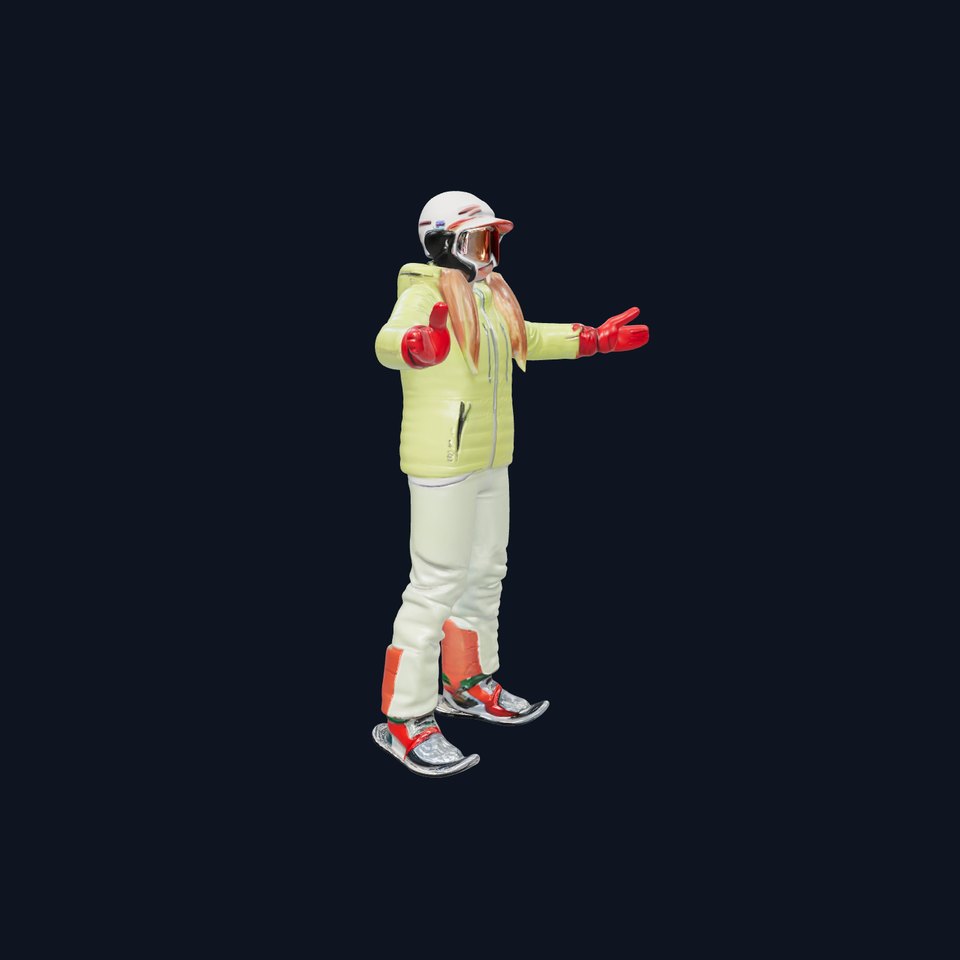 Ski Athlete Character Rigged and Animated D Model