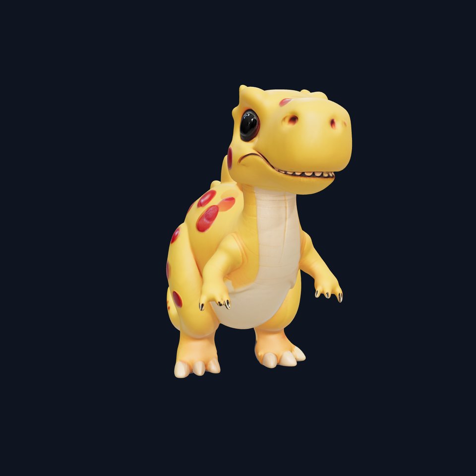 Cartoon Dinosaur Model Pack with Spots