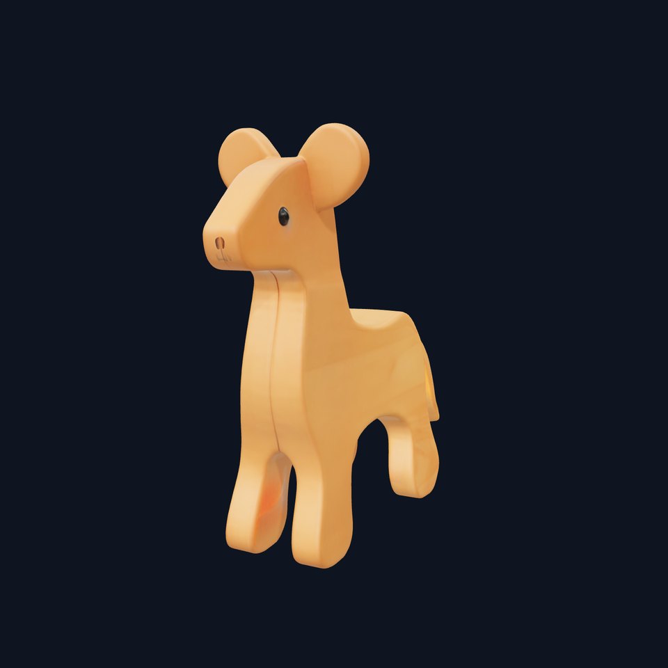Wooden Animal Toy Model Pack for Rendering and Game Development