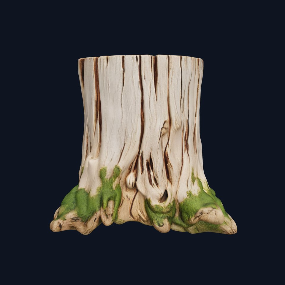 Tree Stump with Moss Model Pack for D Projects