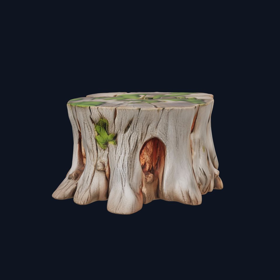 Mossy Tree Stump Model Pack for Nature Scenes