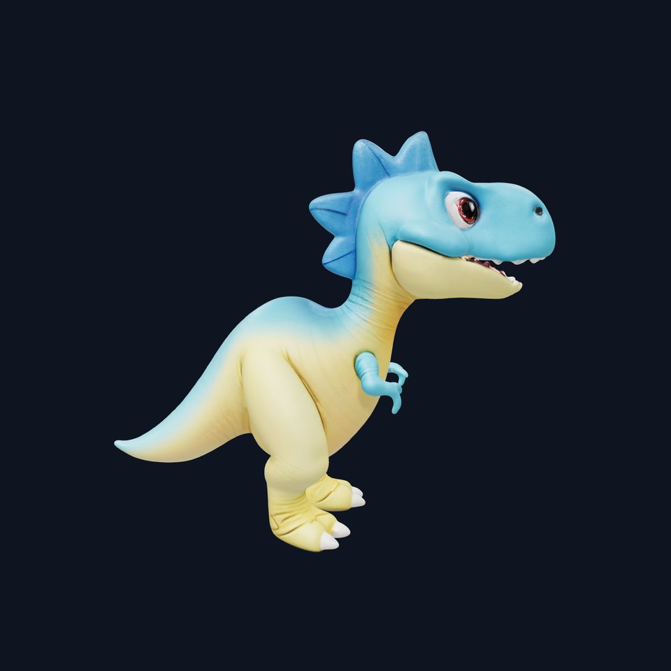 Cute Cartoon Dinosaur D Model Pack