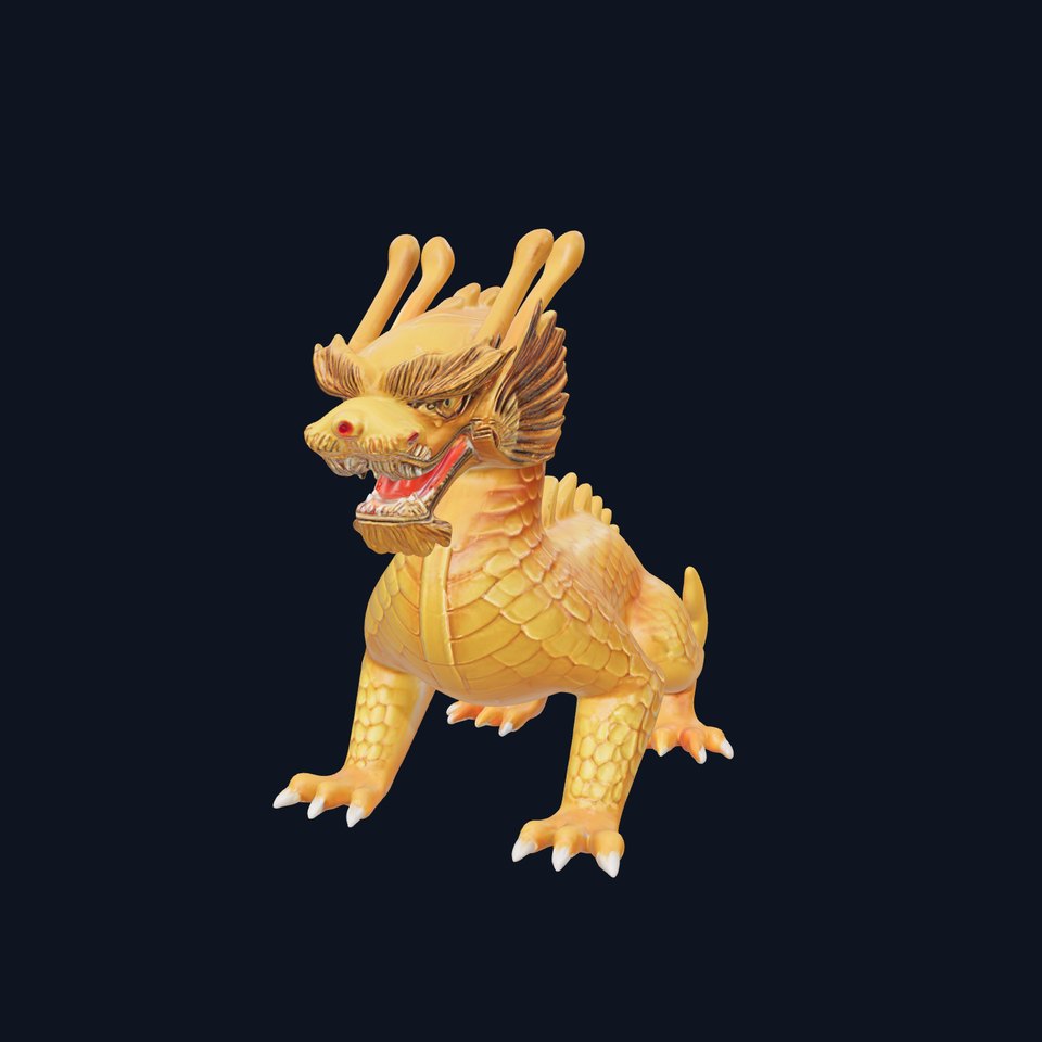 Golden Chinese Dragon D Model Pack