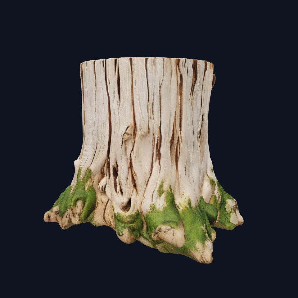 Mossy Tree Stump Model Pack