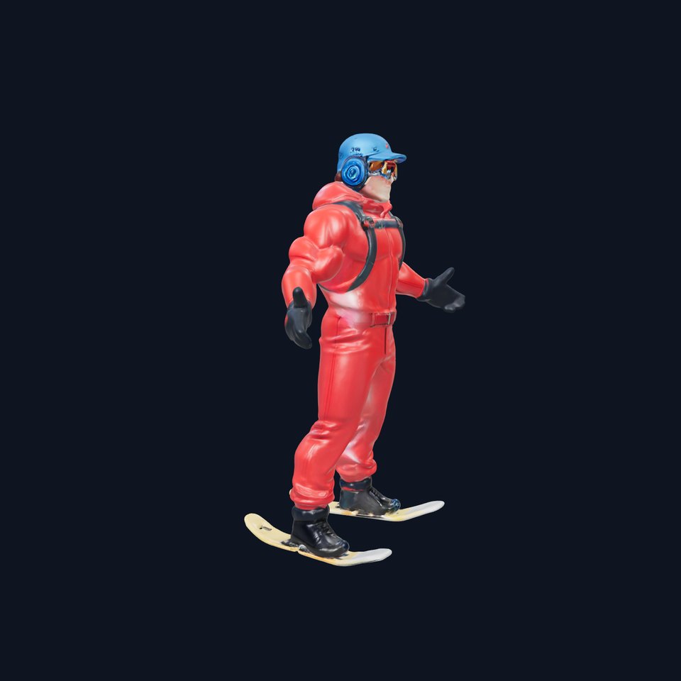 Snowboarder Champion Rigged and Animated D Character Model