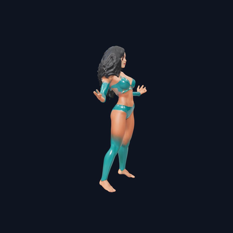 Mystic Warrior Rigged and Animated D Character Model