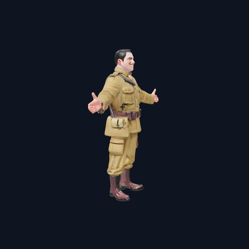 Soldier Character Model Rigged and Animated in Uniform