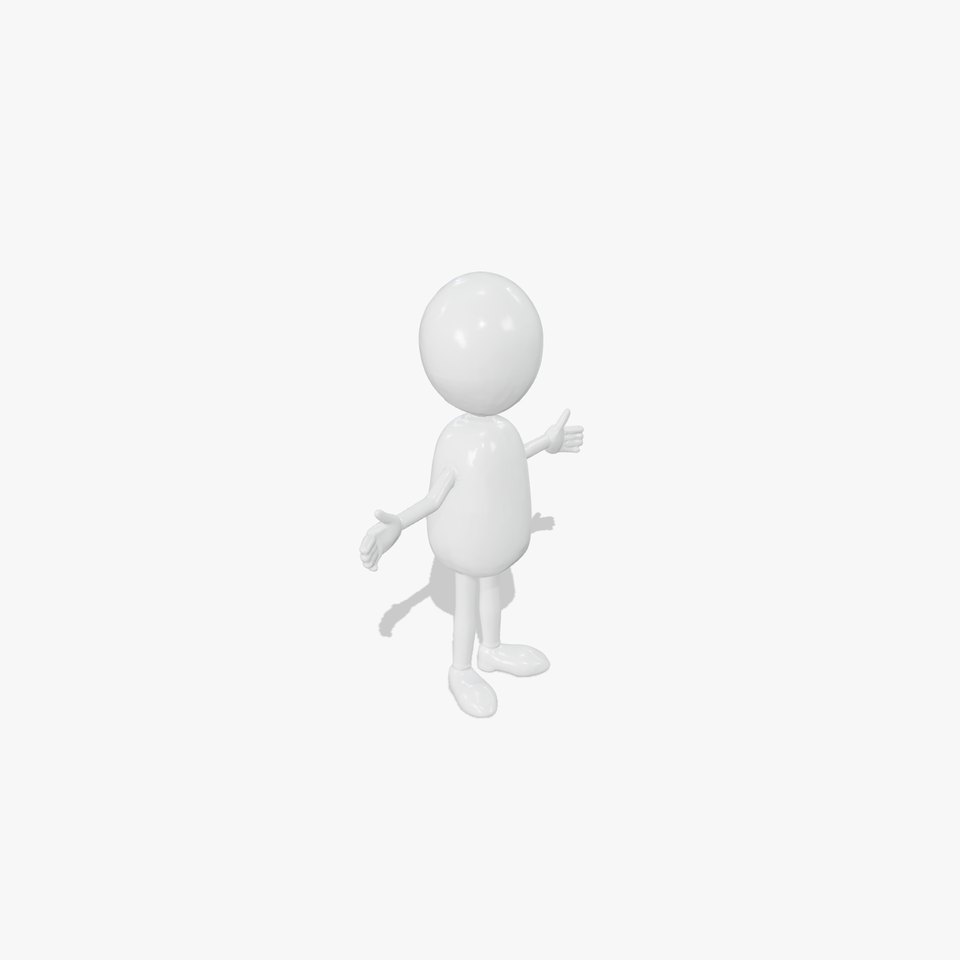 Minimalist D Character EggShaped Rigged and Animated