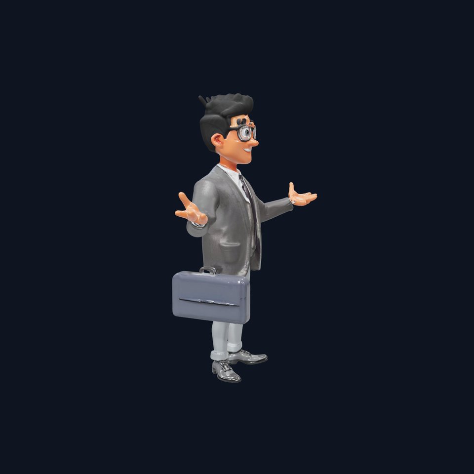 Professional Businessman D Model Rigged and Animated