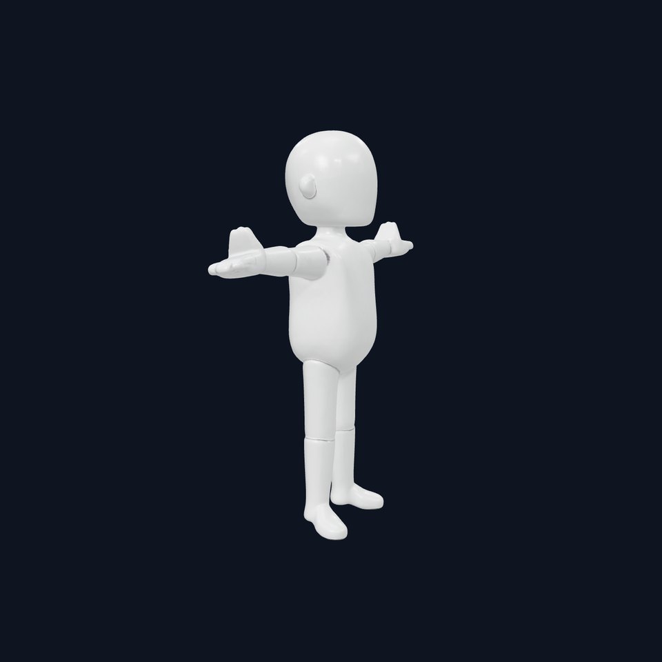 Simple Blank Base Model Rigged and Animated