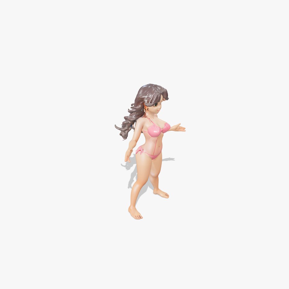 Beachwear Girl Fantasy Character Rigged and Animated