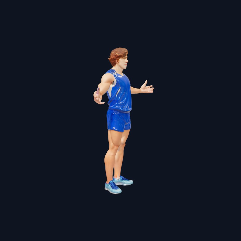 Athletic Runner D Character Model  Rigged and Animated